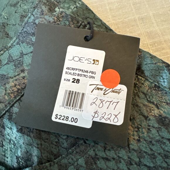 New - Joe’s Scaled Bistro Green Pants Size 28 NWT‎ - MSRP $228 - Picture 3 of 9